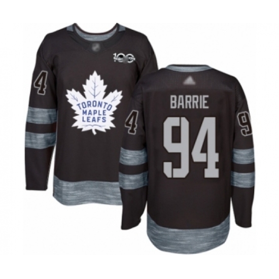 Men's Toronto Maple Leafs #94 Tyson Barrie Authentic Black 1917-2017 100th Anniversary Hockey Jersey