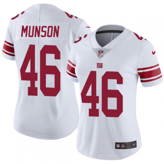 Women's Nike New York Giants #46 Calvin Munson White Vapor Untouchable Elite Player NFL Jersey - Ujersey