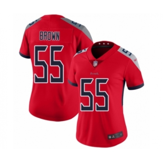 Women's Tennessee Titans #55 Jayon Brown Limited Red Inverted Legend Football Jersey - Ujersey