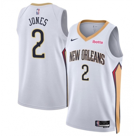 Men's New Orleans Pelicans #2 Herb Jones White 2024 Association Edition Stitched Basketball Jersey