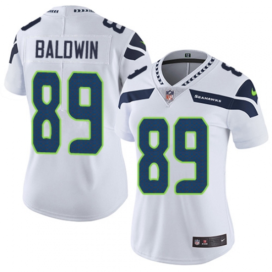 Women's Nike Seattle Seahawks #89 Doug Baldwin White Vapor Untouchable Limited Player NFL Jersey - Ujersey