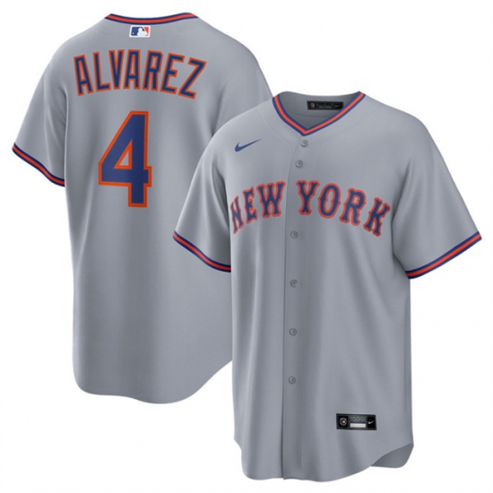 Men's New York Mets #4 Francisco Alvarez Gray 2025 Limited Stitched Baseball Jersey - Ujersey