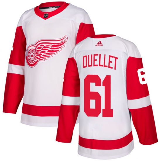Women's Adidas Detroit Red Wings #61 Xavier Ouellet Authentic White Away NHL Jersey - Ujersey