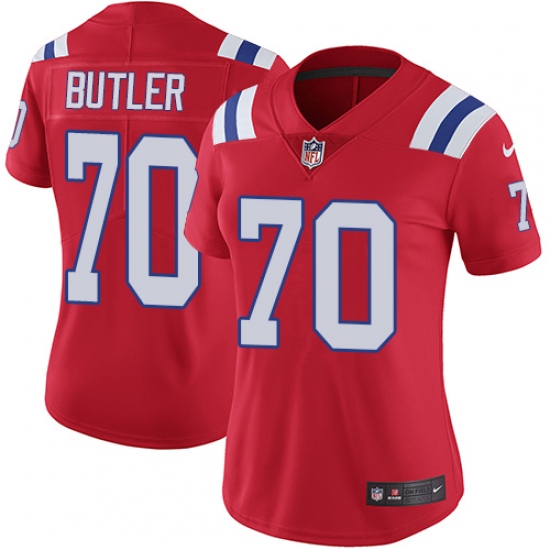 Women's Nike New England Patriots #70 Adam Butler Red Alternate Vapor Untouchable Limited Player NFL Jersey - Ujersey