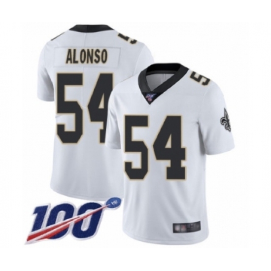 Men's New Orleans Saints #54 Kiko Alonso White Vapor Untouchable Limited Player 100th Season Football Jersey - Ujersey
