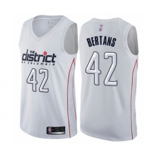 Men's Washington Wizards #42 Davis Bertans Authentic White Basketball Jersey - City Edition - Ujersey
