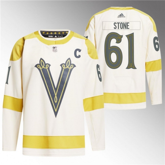Men's Vegas Golden Knights #61 Mark Stone Cream 2024 Winter Classic Primegreen Stitched Jersey - Ujersey
