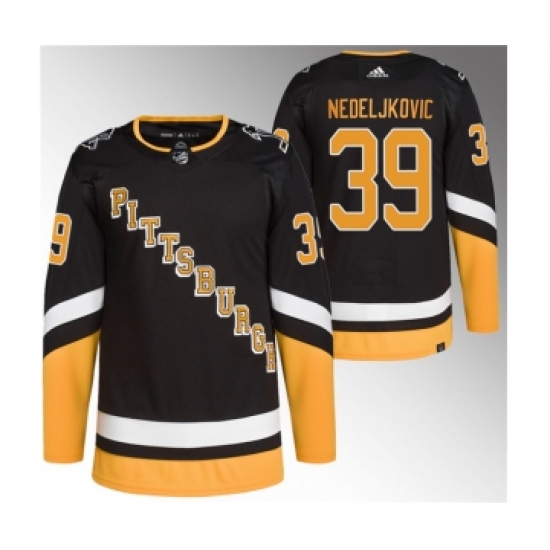 Men's Pittsburgh Penguins #39 Alex Nedeljkovic Black 2021-22 Alternate Primegreen Stitched Jersey - Ujersey