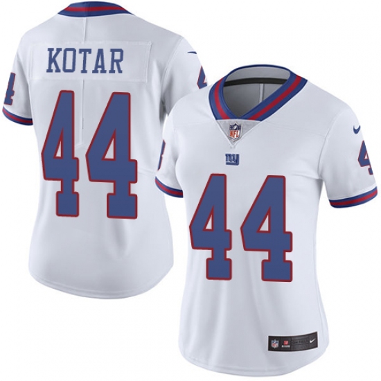 Women's Nike New York Giants #44 Doug Kotar Limited White Rush Vapor Untouchable NFL Jersey - Ujersey