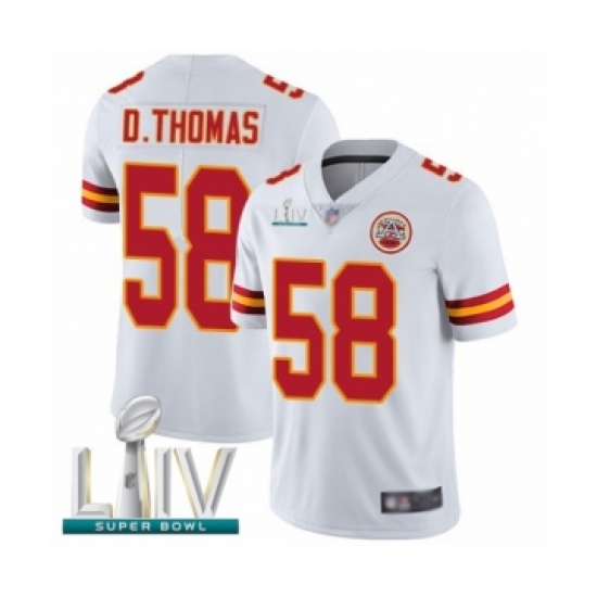 Men's Kansas City Chiefs #58 Derrick Thomas White Vapor Untouchable Limited Player Super Bowl LIV Bound Football Jersey - Ujersey