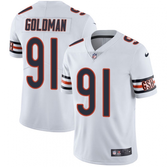 Men's Nike Chicago Bears #91 Eddie Goldman White Vapor Untouchable Limited Player NFL Jersey - Ujersey