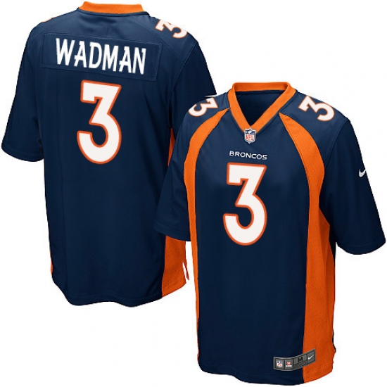 Men's Nike Denver Broncos #3 Colby Wadman Game Navy Blue Alternate NFL Jersey - Ujersey