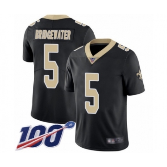Men's New Orleans Saints #5 Teddy Bridgewater Black Team Color Vapor Untouchable Limited Player 100th Season Football Jersey - Ujersey