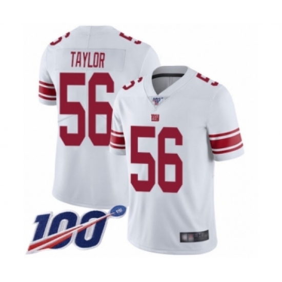 Men's New York Giants #56 Lawrence Taylor White Vapor Untouchable Limited Player 100th Season Football Jersey - Ujersey