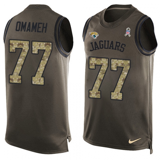 Men's Nike Jacksonville Jaguars #77 Patrick Omameh Limited Green Salute to Service Tank Top NFL Jersey - Ujersey
