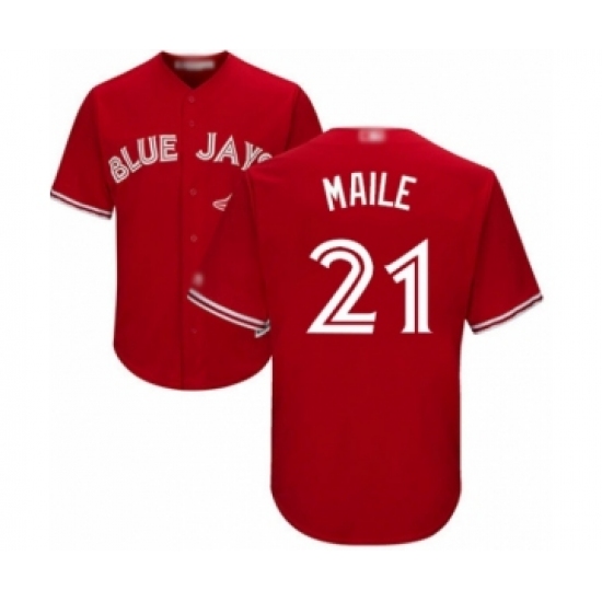 Youth Toronto Blue Jays #21 Luke Maile Authentic Scarlet Alternate Baseball Player Jersey - Ujersey