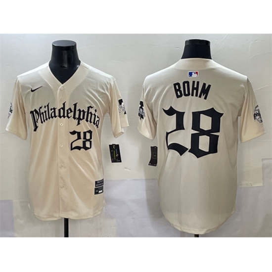 Men's Philadelphia Phillies #28 Alec Bohm Cream Gothic Vapor Limited Stitched Jersey - Ujersey
