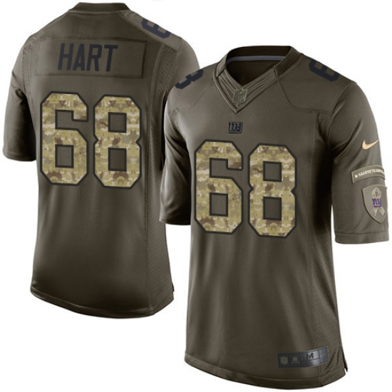 Men's Nike New York Giants #68 Bobby Hart Elite Green Salute to Service NFL Jersey - Ujersey