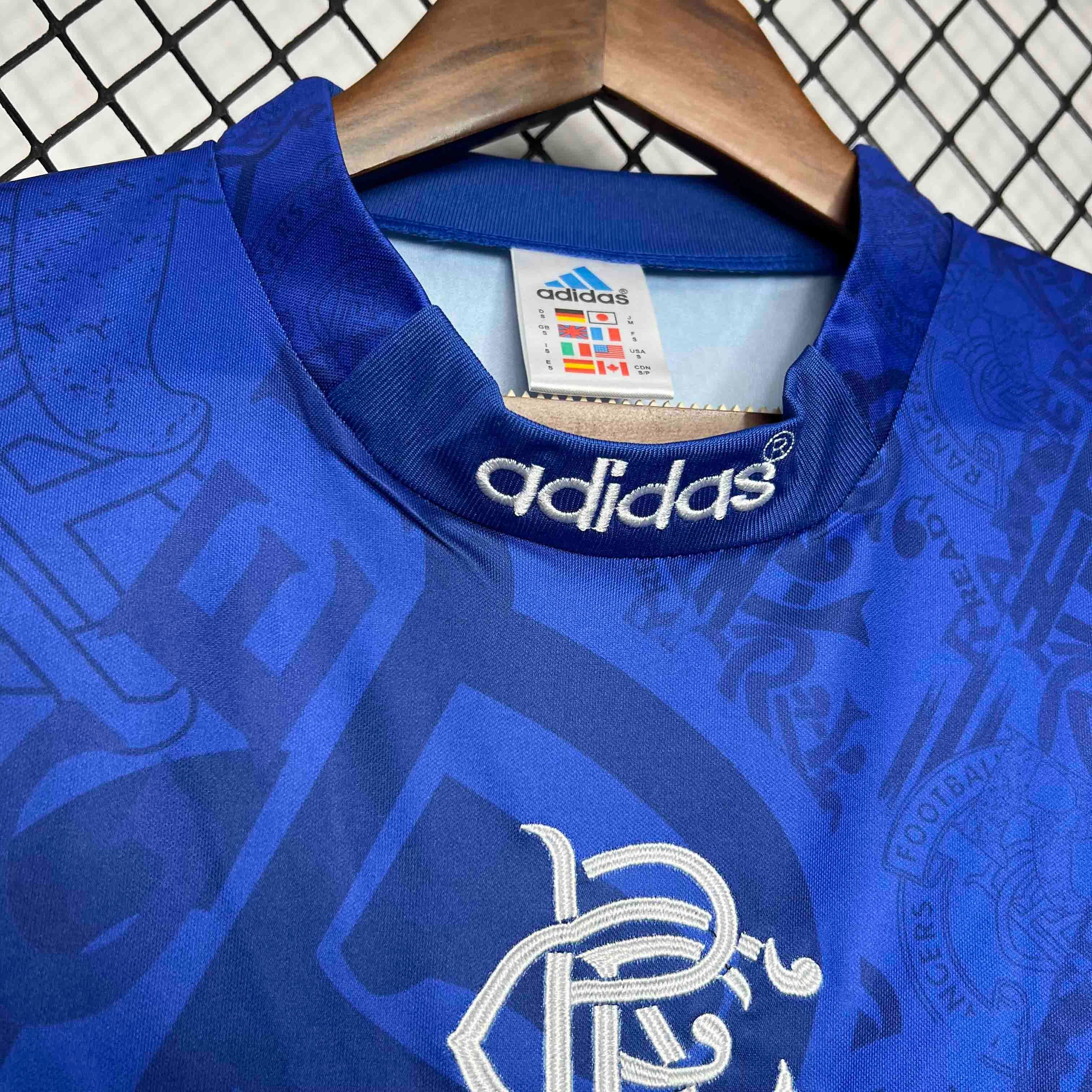 Rangers FC Retro Soccer Jersey Home Custom Shirt 1994-96 - ujerseystore