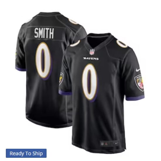 Men's Nike Baltimore Ravens #0 Roquan Smith Black Team Limited Jersey - Ujersey