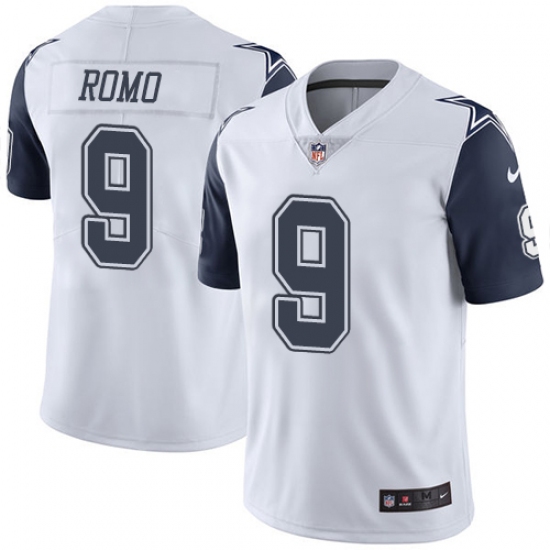 Men's Nike Dallas Cowboys #9 Tony Romo Limited White Rush Vapor Untouchable NFL Jersey - Ujersey