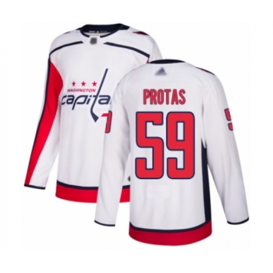 Men's Washington Capitals #59 Aliaksei Protas Authentic White Away Hockey Jersey - Ujersey