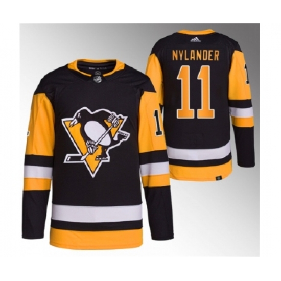 Men's Pittsburgh Penguins #11 Alex Nylander Black Stitched Jersey1 - Ujersey