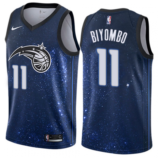 Men's Nike Orlando Magic #11 Bismack Biyombo Swingman Blue NBA Jersey - City Edition - Ujersey