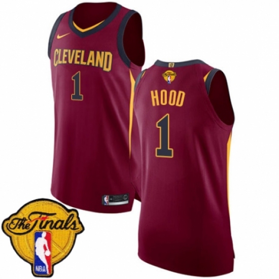 Youth Nike Cleveland Cavaliers #1 Rodney Hood Authentic Maroon 2018 NBA Finals Bound NBA Jersey - Icon Edition - Ujersey