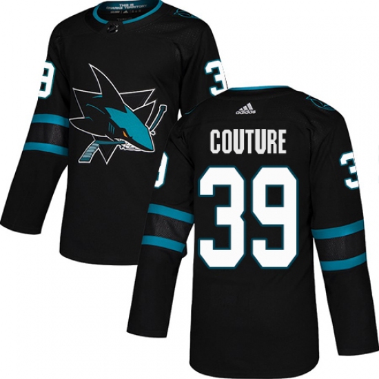 Men's Adidas San Jose Sharks #39 Logan Couture Premier Black Alternate NHL Jersey - Ujersey