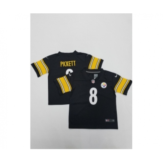 Toddlers Pittsburgh Steelers #8 Kenny Pickett Black 2022 Vapor Untouchable Stitched NFL Nike Throwback Limited Jersey - Ujersey