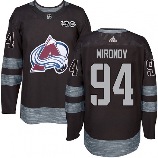 Men's Adidas Colorado Avalanche #94 Andrei Mironov Authentic Black 1917-2017 100th Anniversary NHL Jersey - Ujersey
