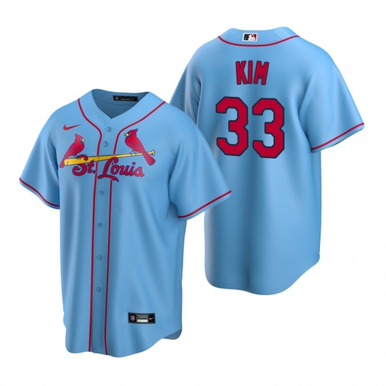 Men's Nike St. Louis Cardinals #33 Kwang-hyun Kim Light Blue Alternate Stitched Baseball Jersey - Ujersey