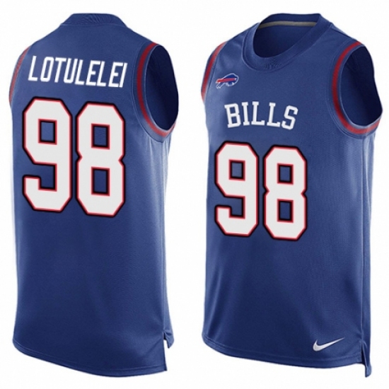 Men's Nike Buffalo Bills #98 Star Lotulelei Limited Royal Blue Player Name & Number Tank Top NFL Jersey - Ujersey
