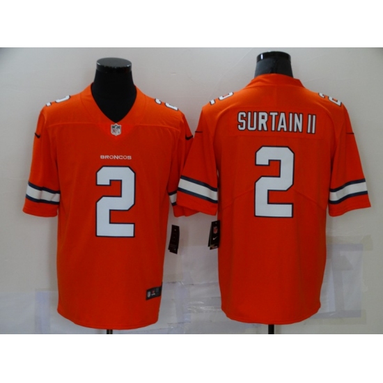 Men's Denver Broncos #2 Patrick Surtain II Nike Orange 2021 Draft First Round Pick Limited Jersey - Ujersey