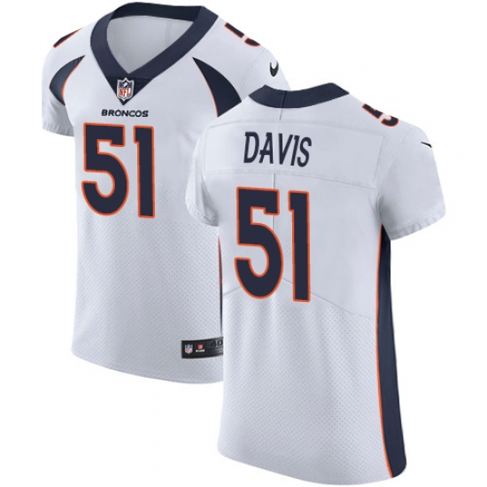 Men's Nike Denver Broncos #51 Todd Davis White Vapor Untouchable Elite Player NFL Jersey - Ujersey