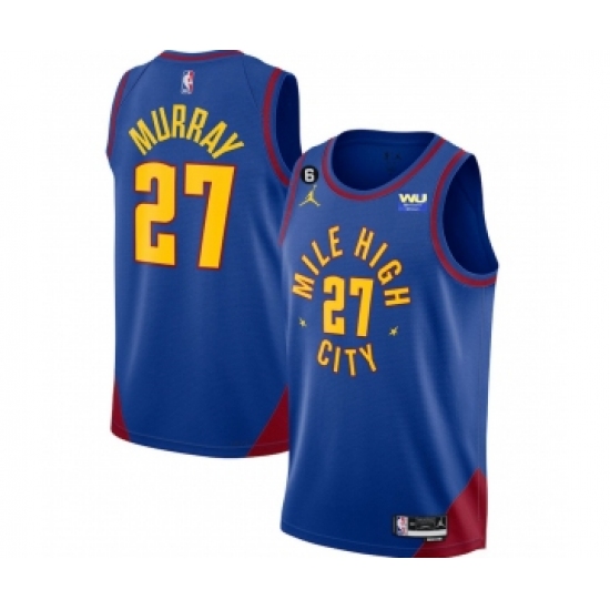 Men's Denver Nuggets #27 Jamal Murray Blue 2022-23 Statement Edition With NO.6 Stitched Jersey - Ujersey