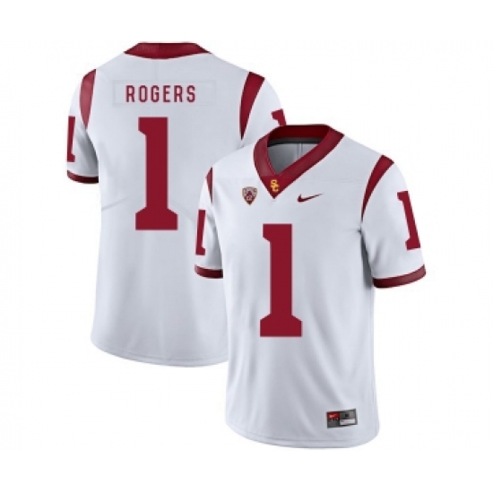 USC Trojans 1 Darreus Rogers White College Football Jersey - Ujersey