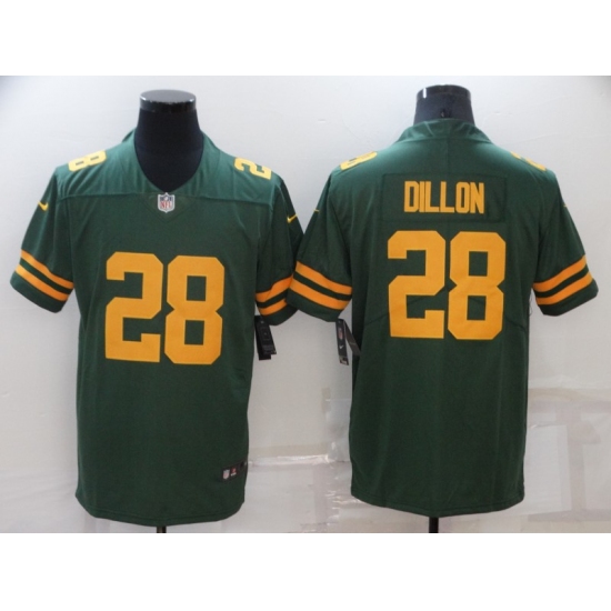 Men's Green Bay Packers #28 AJ Dillon Green Yellow Team Color Vapor Untouchable Limited Jersey - Ujersey