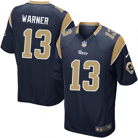 Men's Nike Los Angeles Rams #13 Kurt Warner Game Navy Blue Team Color NFL Jersey - Ujersey