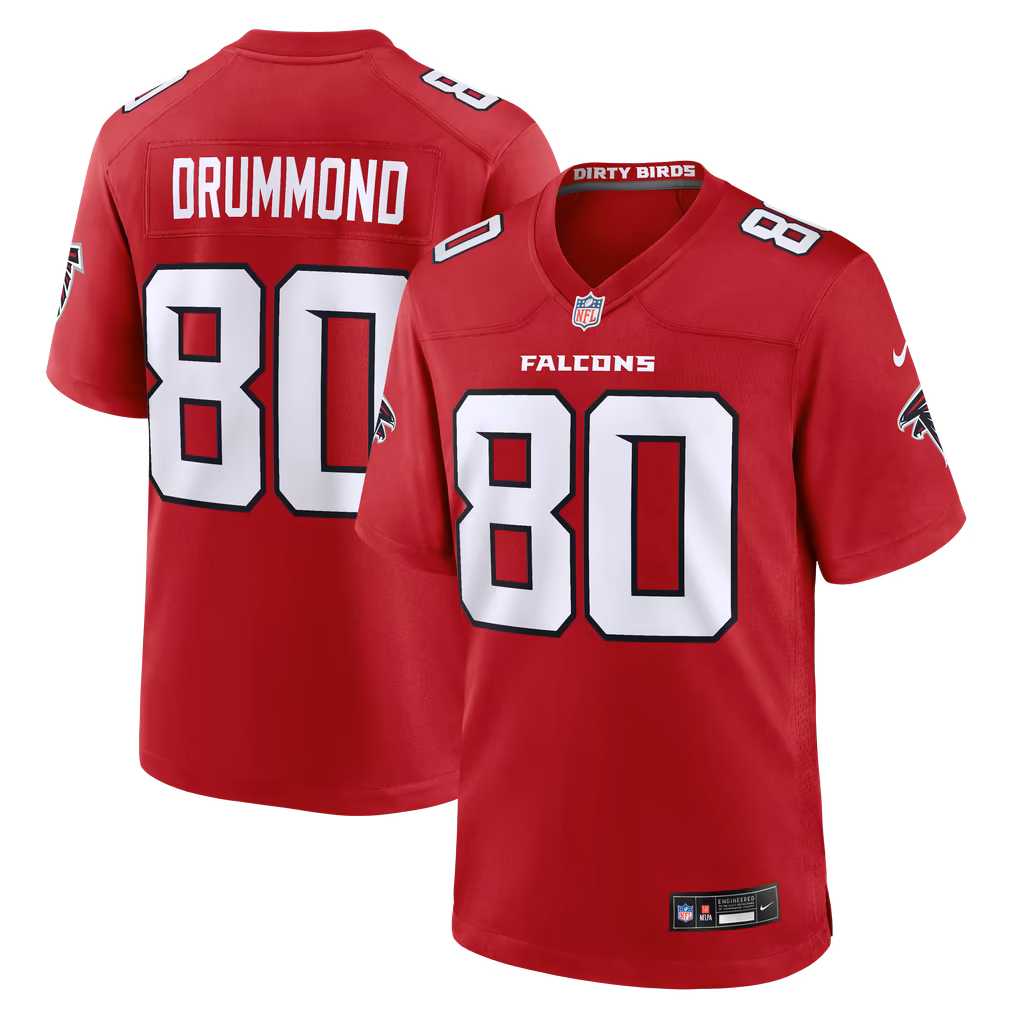 Men's Atlanta Falcons Dylan Drummond Nike Red Team Game Jersey - Ujersey