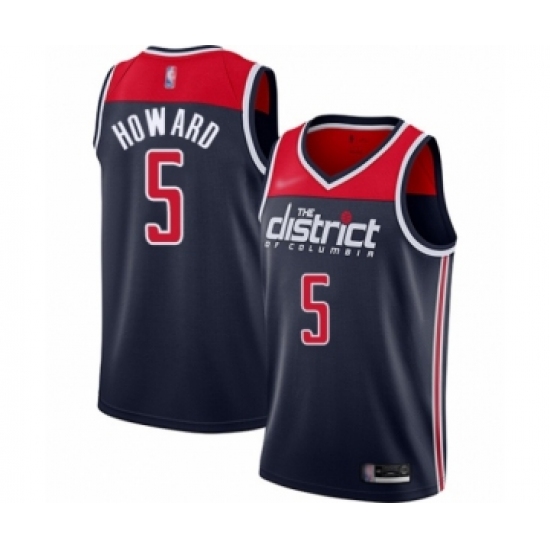 Men's Washington Wizards #5 Juwan Howard Authentic Navy Blue Finished Basketball Jersey - Statement Edition - Ujersey