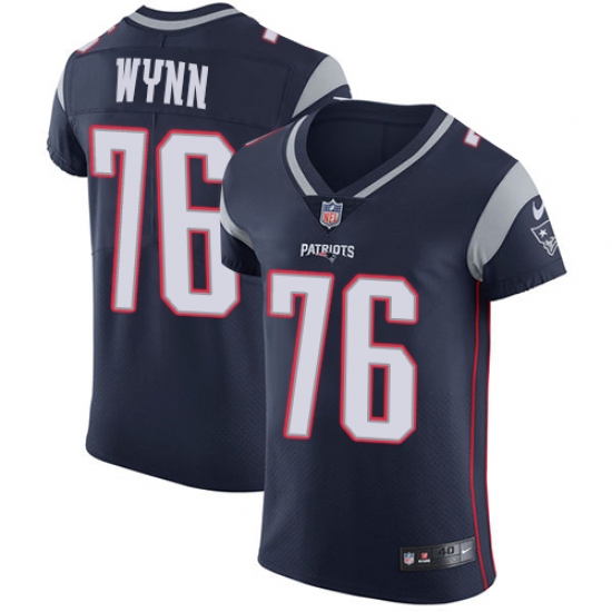 Men's Nike New England Patriots #76 Isaiah Wynn Navy Blue Team Color Vapor Untouchable Elite Player NFL Jersey - Ujersey