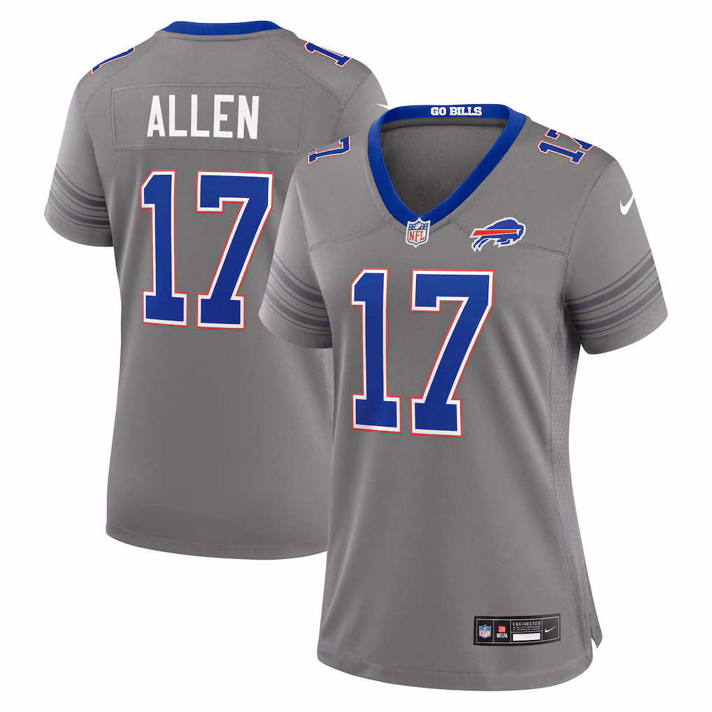 Women's Buffalo Bills Josh Allen Nike Gray Nickel City Game Jersey - Ujersey