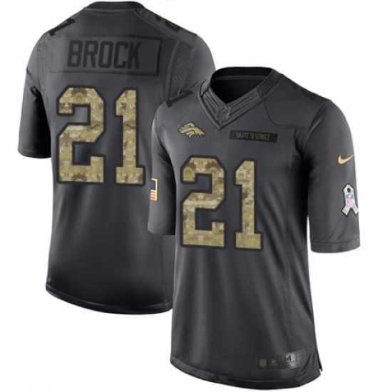 Youth Nike Denver Broncos #21 Tramaine Brock Limited Black 2016 Salute to Service NFL Jersey - Ujersey