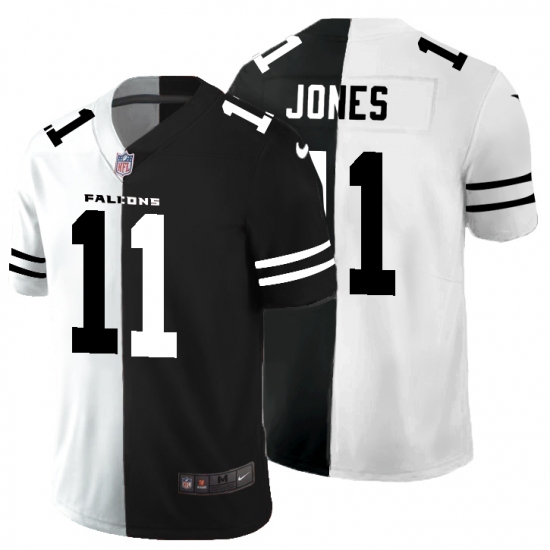 Men's Atlanta Falcons #11 Julio Jones Black White Limited Split Fashion Football Jersey - Ujersey