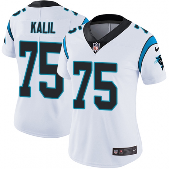 Women's Nike Carolina Panthers #75 Matt Kalil White Vapor Untouchable Limited Player NFL Jersey - Ujersey
