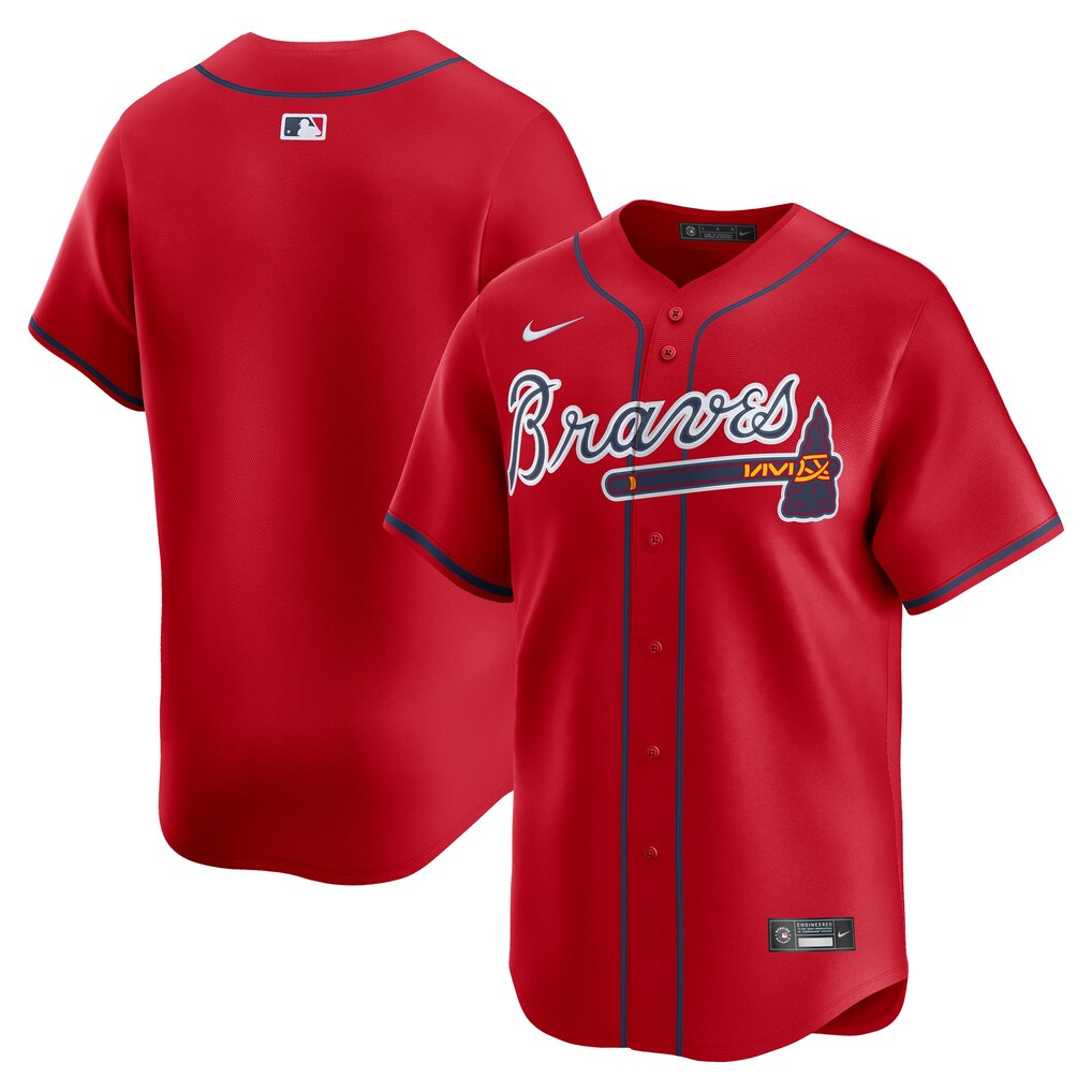 Men's Atlanta Braves Nike Red Alternate Limited Jersey - Ujersey