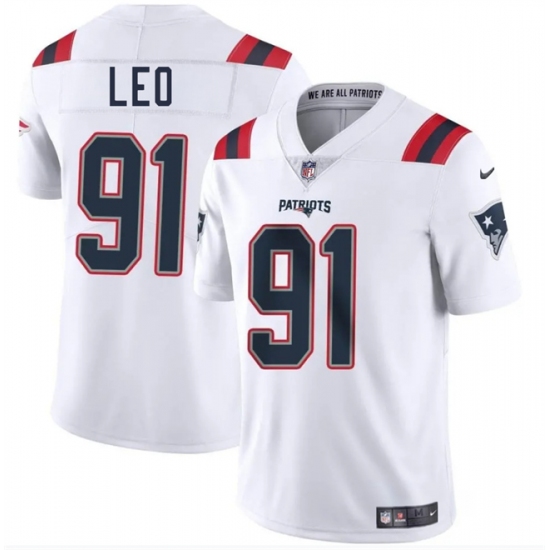 Men's New England Patriots #91 Titus Leo White 2025 Vapor Limited Football Stitched Jersey - Ujersey