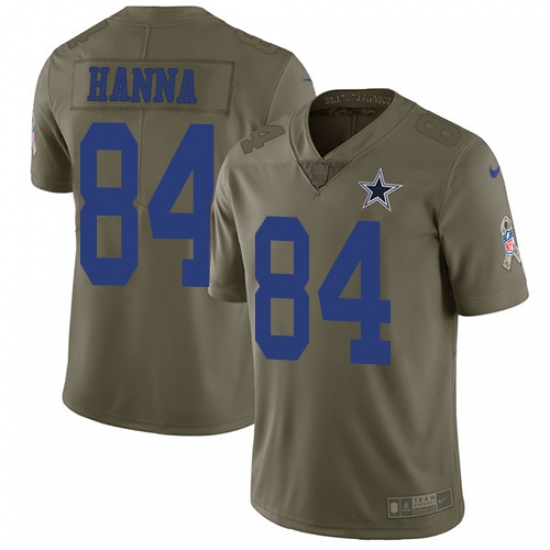 Youth Nike Dallas Cowboys #84 James Hanna Limited Olive 2017 Salute to Service NFL Jersey - Ujersey